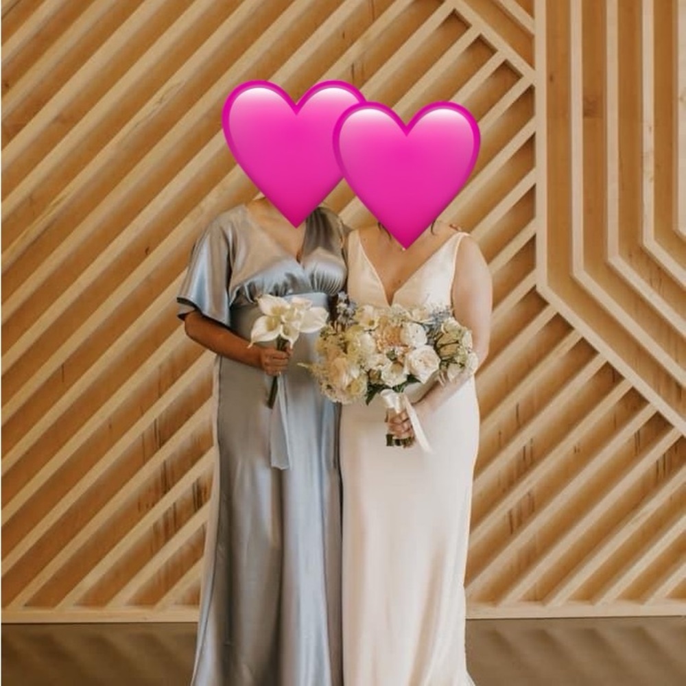 Birdy Grey JESSE DRESS, SATIN DUSTY BLUE